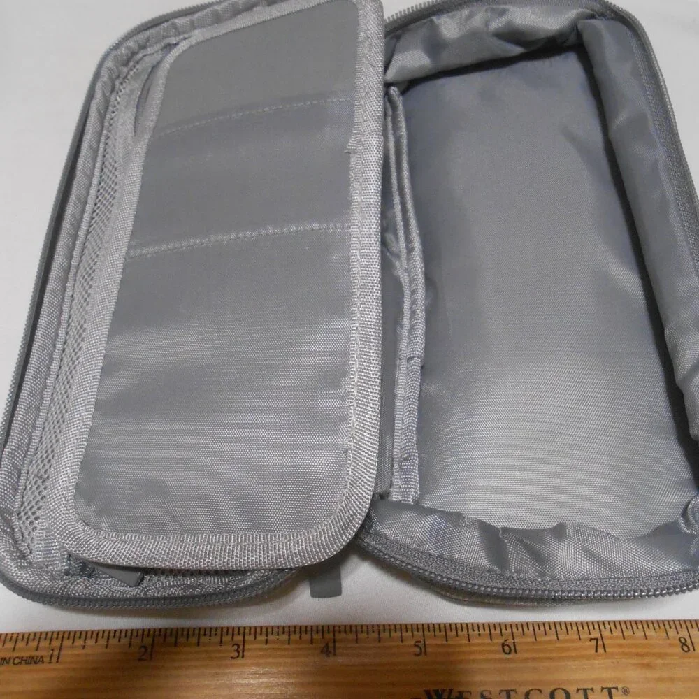 NEW WEMATE GRAY PENCIL CASE ORGANIZER OFFICE SCHOOL HOME ZIPPER POUCH BAG 🎁